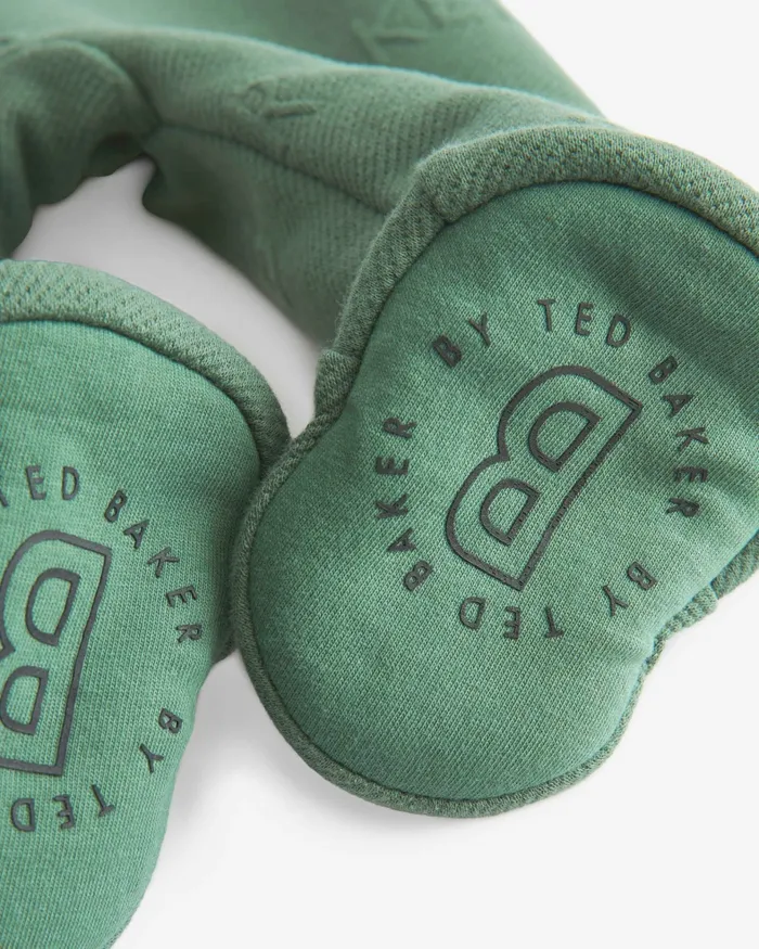 Kids CACE 8211 Branded Fleece Lined Snuggle Suit Green Ted Baker Baby Kids CACE 8211 Branded Fleece Lined Snuggle Suit Green Ted Baker Baby
