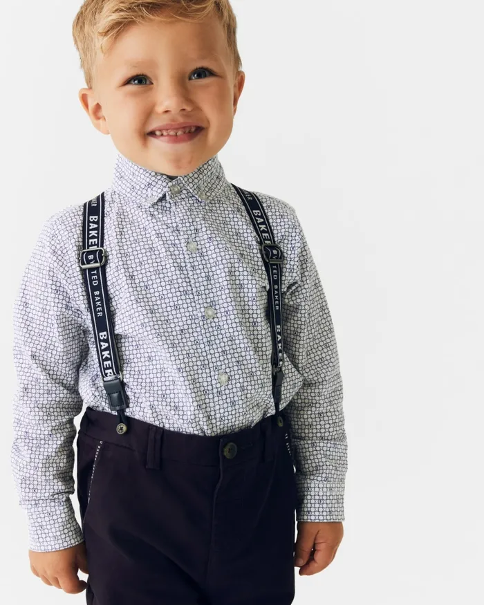 Kids COHL 8211 Chino And Shirt Set With Braces Navy Ted Baker Baby Kids COHL 8211 Chino And Shirt Set With Braces Navy Ted Baker Baby
