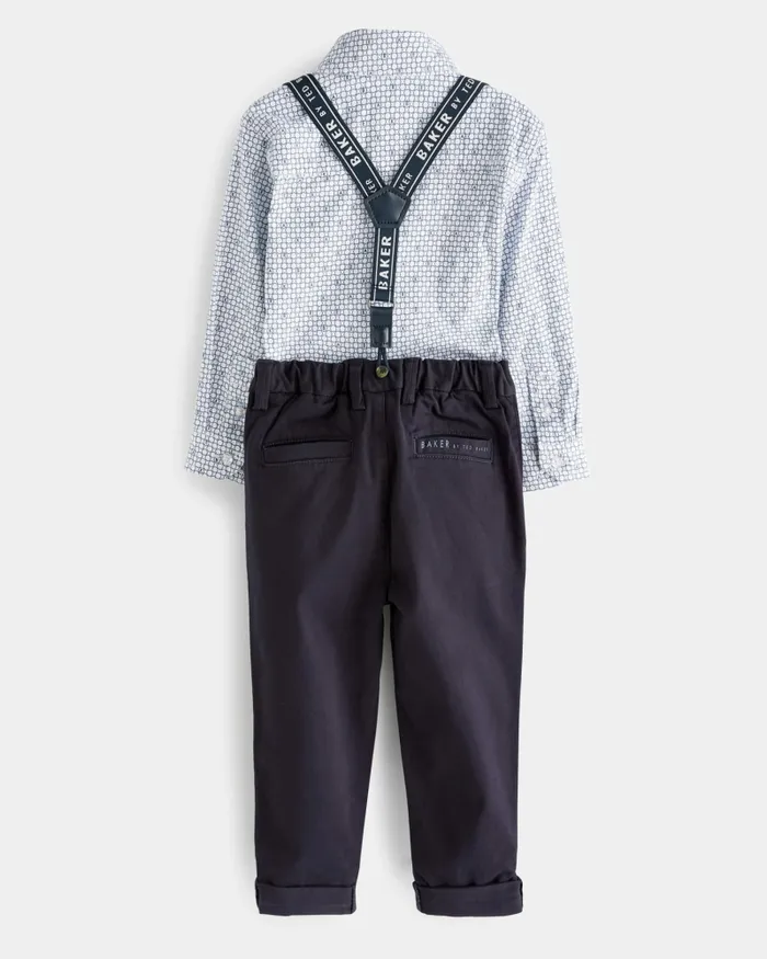 Kids COHL 8211 Chino And Shirt Set With Braces Navy Ted Baker Baby Kids COHL 8211 Chino And Shirt Set With Braces Navy Ted Baker Baby
