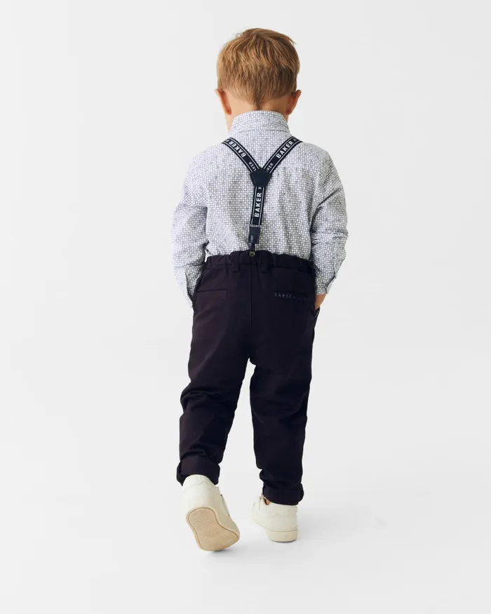 Kids COHL 8211 Chino And Shirt Set With Braces Navy Ted Baker Baby Kids COHL 8211 Chino And Shirt Set With Braces Navy Ted Baker Baby