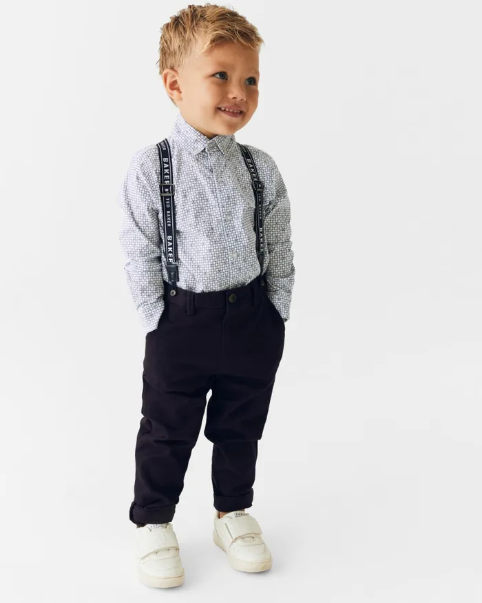 Kids COHL 8211 Chino And Shirt Set With Braces Navy Ted Baker Baby Kids COHL 8211 Chino And Shirt Set With Braces Navy Ted Baker Baby