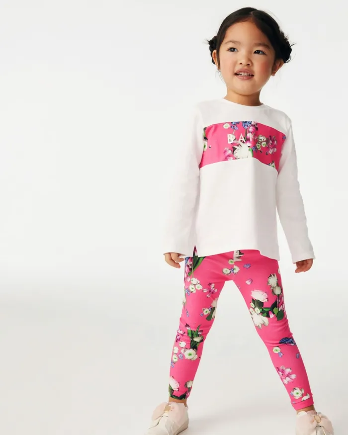 Kids FEDELMA 8211 Floral Logo TShirt And Leggings Set Pink Ted Baker Playsuits and Sets Kids FEDELMA 8211 Floral Logo TShirt And Leggings Set Pink Ted Baker Playsuits and Sets