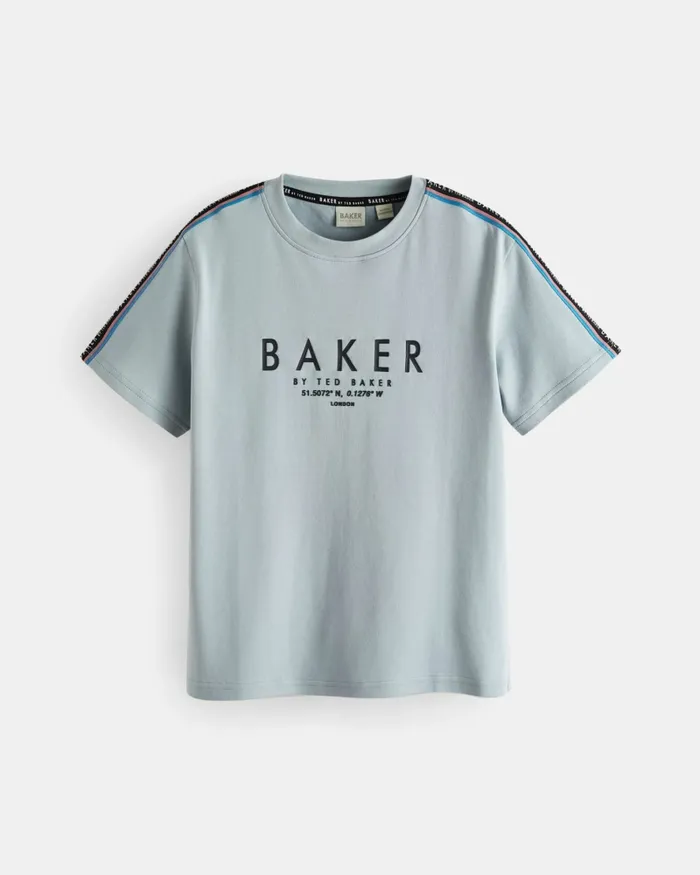 Kids IACOB 8211 Branded Tape Detail TShirt Medium Blue Ted Baker Tops