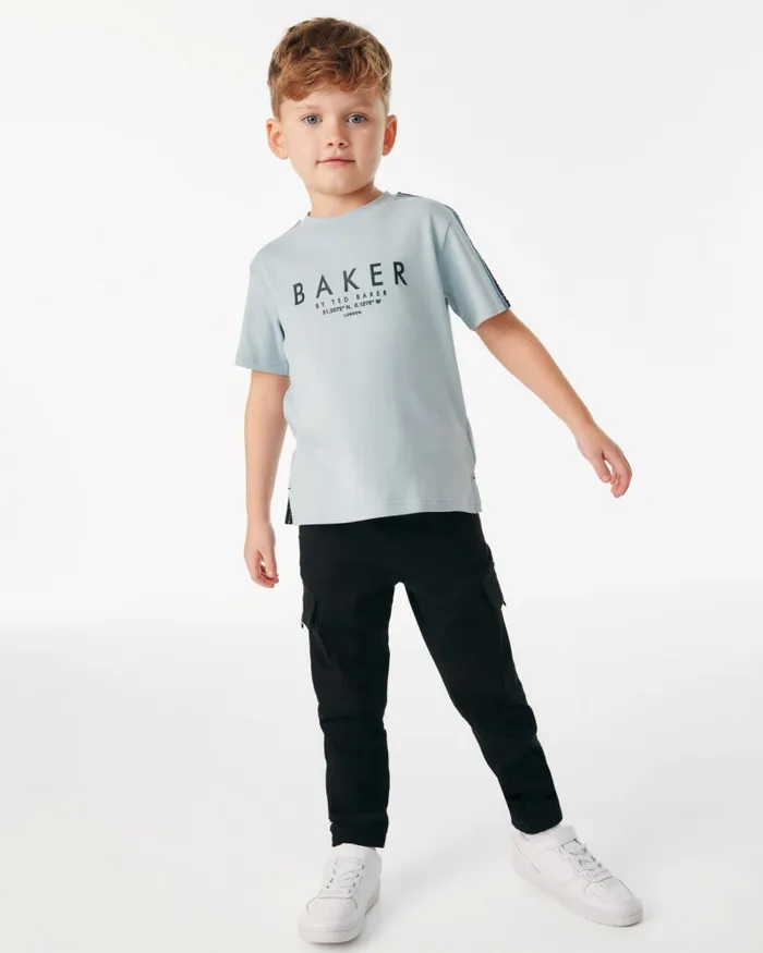 Kids IACOB 8211 Branded Tape Detail TShirt Medium Blue Ted Baker Tops