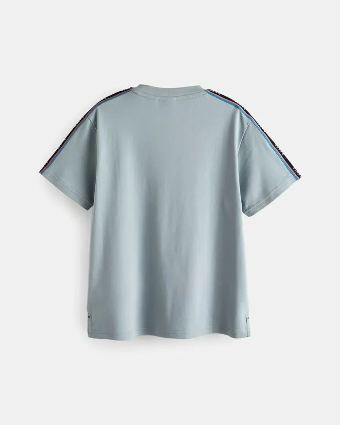 Kids IACOB 8211 Branded Tape Detail TShirt Medium Blue Ted Baker Tops