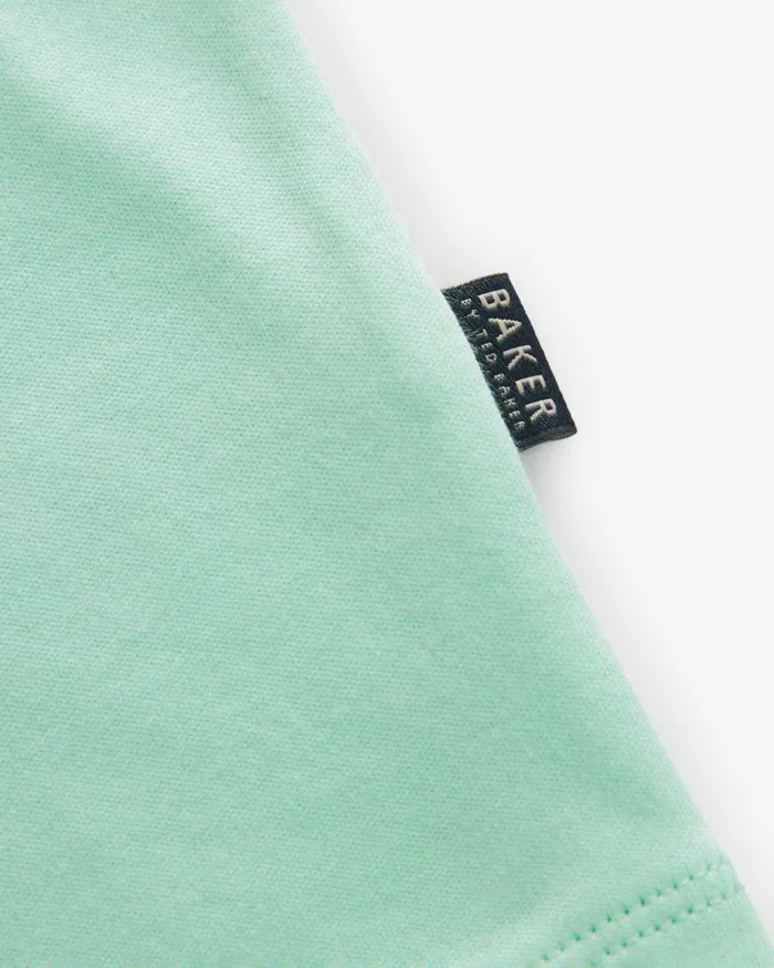 Kids LAHEMP 8211 Short Sleeve Polo Cotton Romper Green Ted Baker Baby