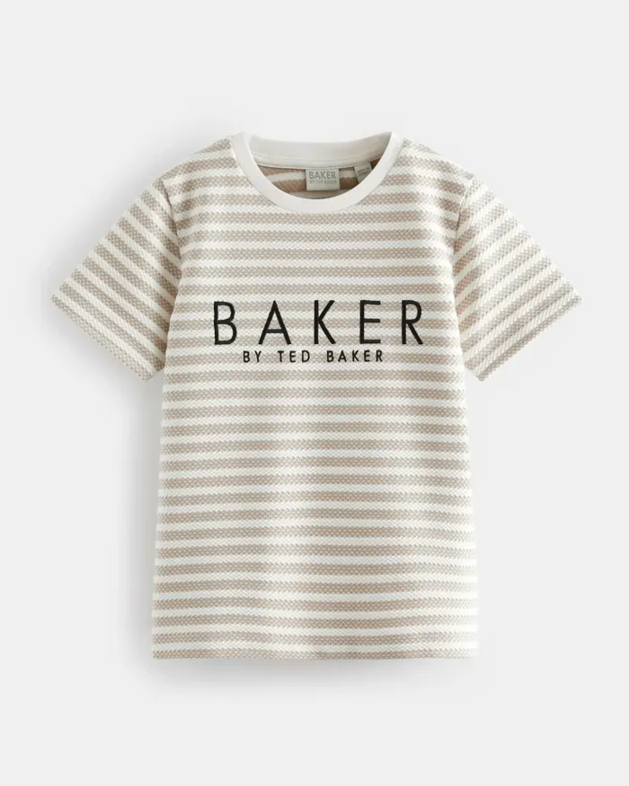 Kids LAJAMES 8211 Branded Textured Stripe TShirt Nude Ted Baker Tops Kids LAJAMES 8211 Branded Textured Stripe TShirt Nude Ted Baker Tops