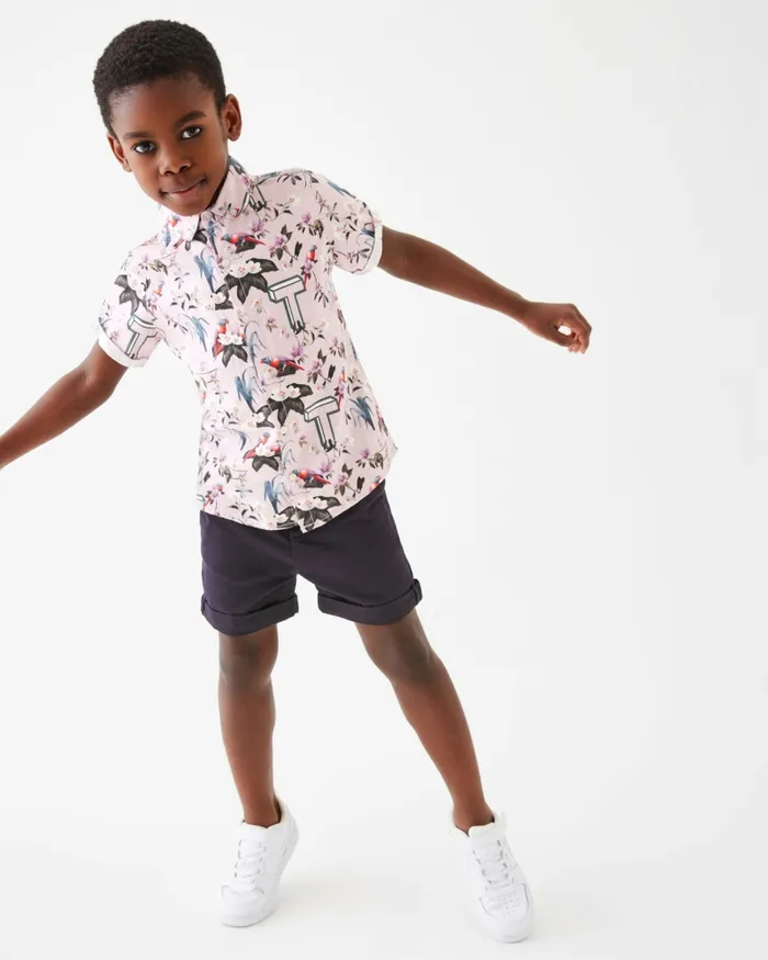 Kids MALCOLM 8211 Printed Shirt And Chino Shorts Set Navy Ted Baker Sets and Outfits Kids MALCOLM 8211 Printed Shirt And Chino Shorts Set Navy Ted Baker Sets and Outfits