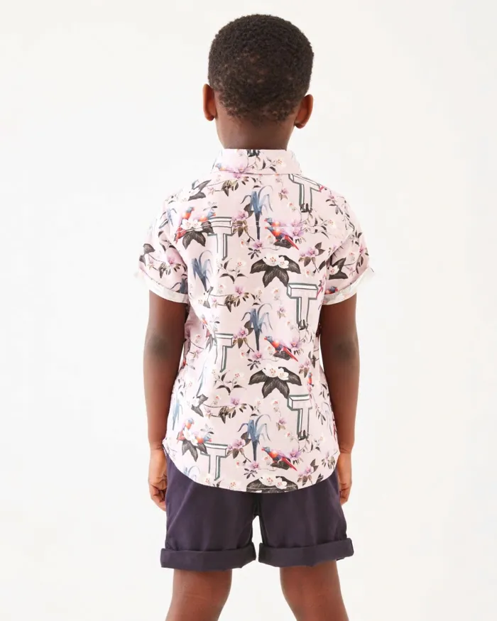Kids MALCOLM 8211 Printed Shirt And Chino Shorts Set Navy Ted Baker Sets and Outfits Kids MALCOLM 8211 Printed Shirt And Chino Shorts Set Navy Ted Baker Sets and Outfits