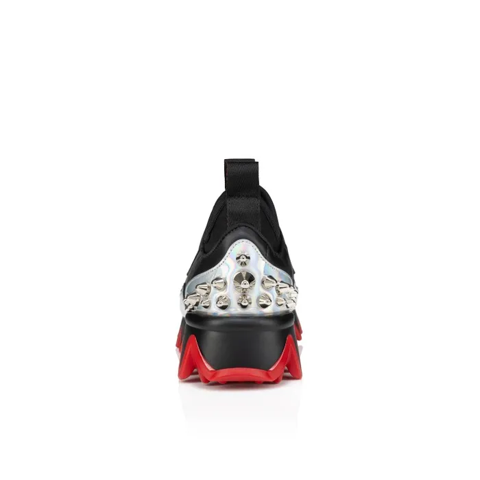 Kids Mini Sharkyloub Running Sneakers 8211 Calf Leather And Neoprene 8211 Black Christian Louboutin Sneakers