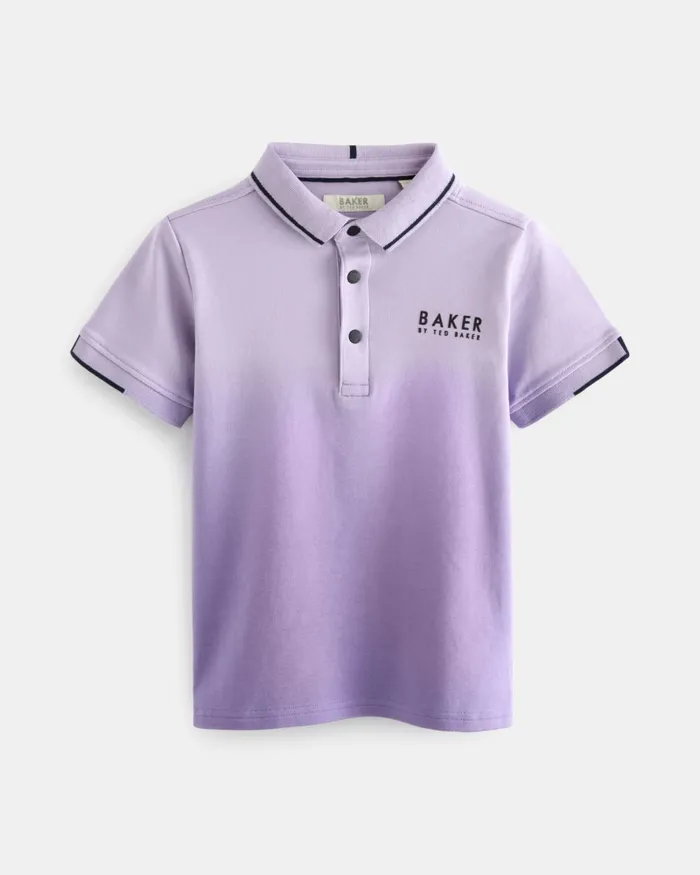Kids PITMAN 8211 Gradient Cotton Polo Shirt Purple Ted Baker Tops Kids PITMAN 8211 Gradient Cotton Polo Shirt Purple Ted Baker Tops