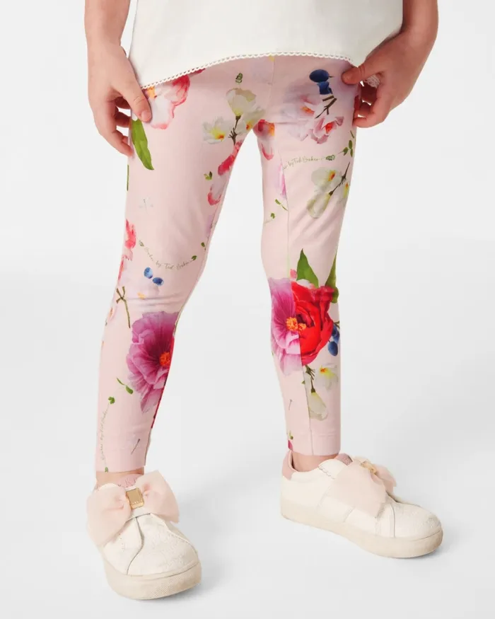 Kids SCARLTE 8211 Organza Bow TShirt And Print Leggings Set Pink Ted Baker Playsuits and Sets