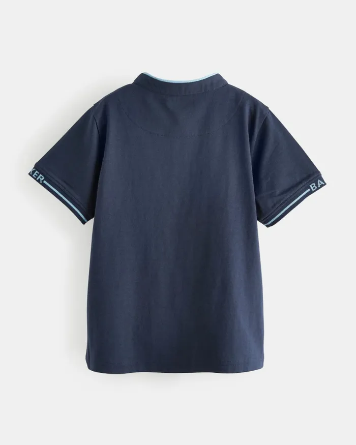 Kids SPINACO 8211 Contrast Trim Henley TShirt Navy Ted Baker Tops