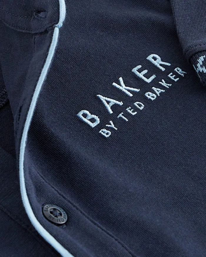 Kids SPINACO 8211 Contrast Trim Henley TShirt Navy Ted Baker Tops Kids SPINACO 8211 Contrast Trim Henley TShirt Navy Ted Baker Tops