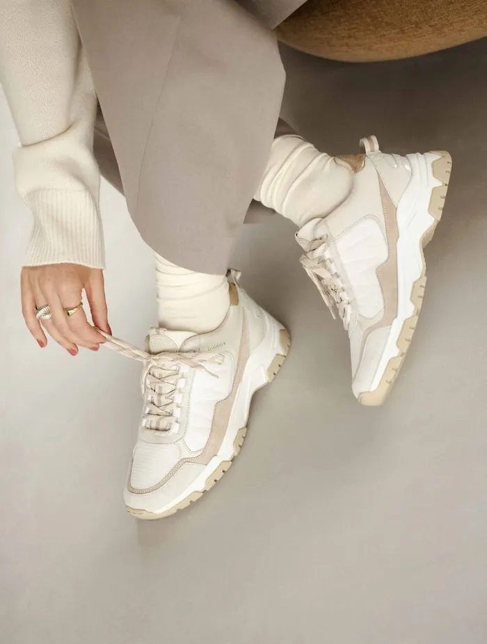 Kiwa White and Papyrus Women Bobbies Sneakers