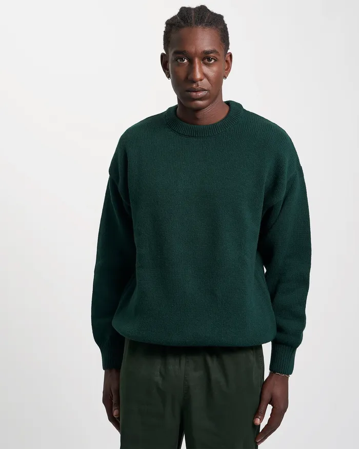 Knit Sweaters Colorfulstandard Men Oversized Merino Wool Crew 8211 Emerald Green