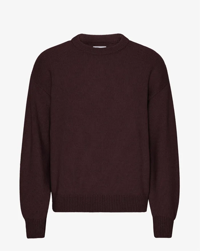 Knit Sweaters Colorfulstandard Men Oversized Merino Wool Crew 8211 Oxblood Red