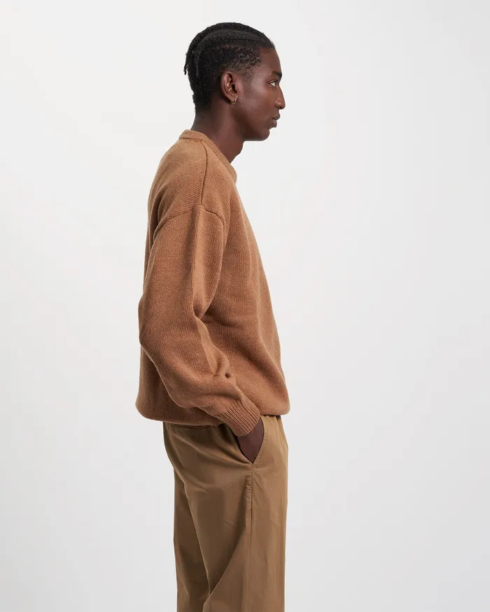 Knit Sweaters Colorfulstandard Men Oversized Merino Wool Crew 8211 Oxblood Red