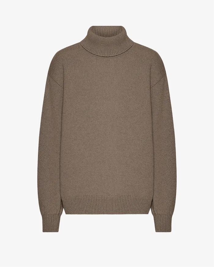 Knit Sweaters Colorfulstandard Women Merino Wool Turtleneck 8211 Warm Taupe