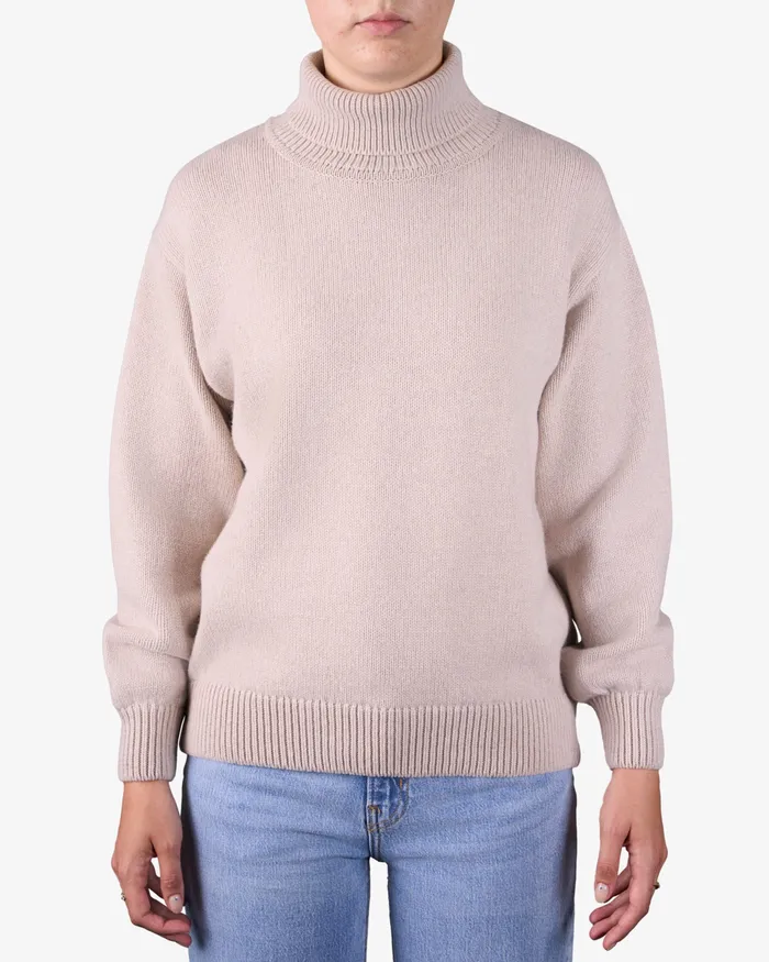 Knit Sweaters Colorfulstandard Women Merino Wool Turtleneck 8211 Warm Taupe