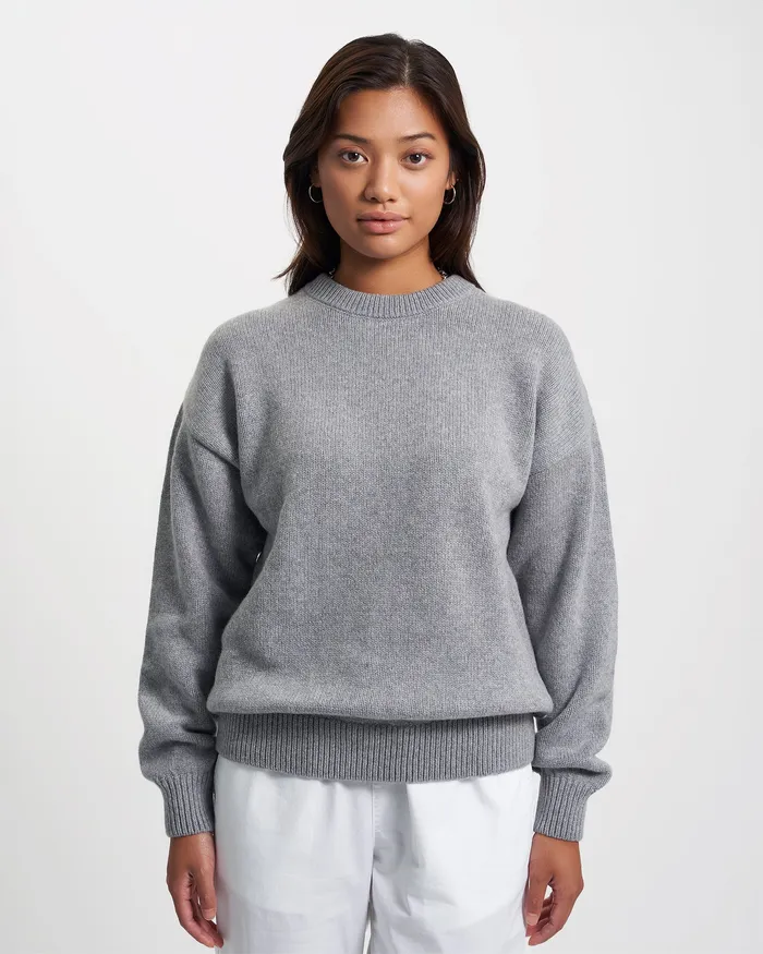 Knit Sweaters Colorfulstandard Women Oversized Merino Wool Crew 8211 Heather Grey