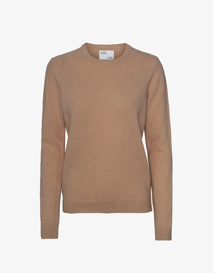 Knit Sweaters Women Classic Merino Wool Crew 8211 Sahara Camel 8211 Colorfulstandard Women