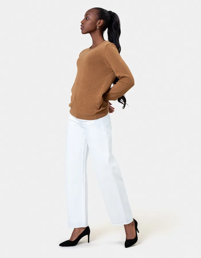Knit Sweaters Women Classic Merino Wool Crew 8211 Sahara Camel 8211 Colorfulstandard Women