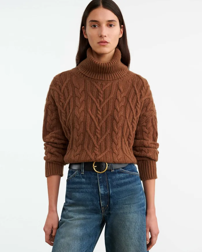 Knits and Sweaters Nili Lotan Women GIGI CASHMERE TURTLENECK SWEATER Coffee