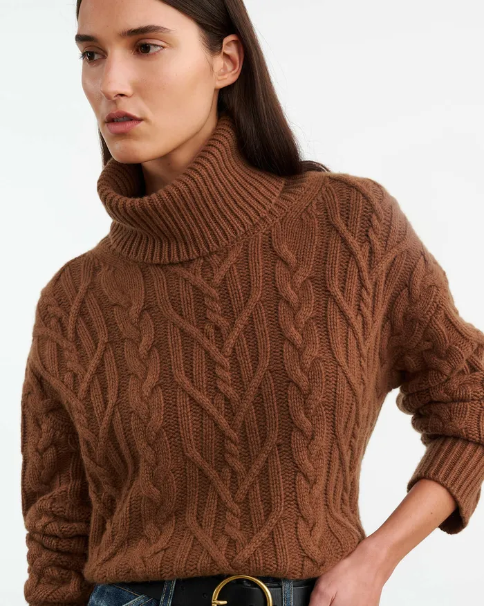 Knits and Sweaters Nili Lotan Women GIGI CASHMERE TURTLENECK SWEATER Coffee