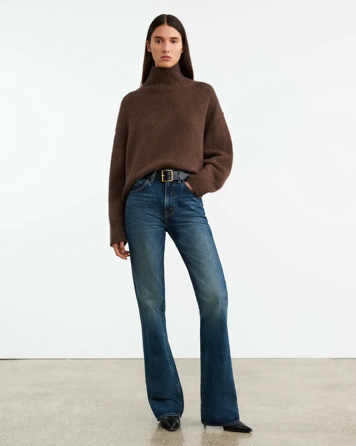Knits and Sweaters Nili Lotan Women TABITHA CASHMERE SWEATER Redwood Melange