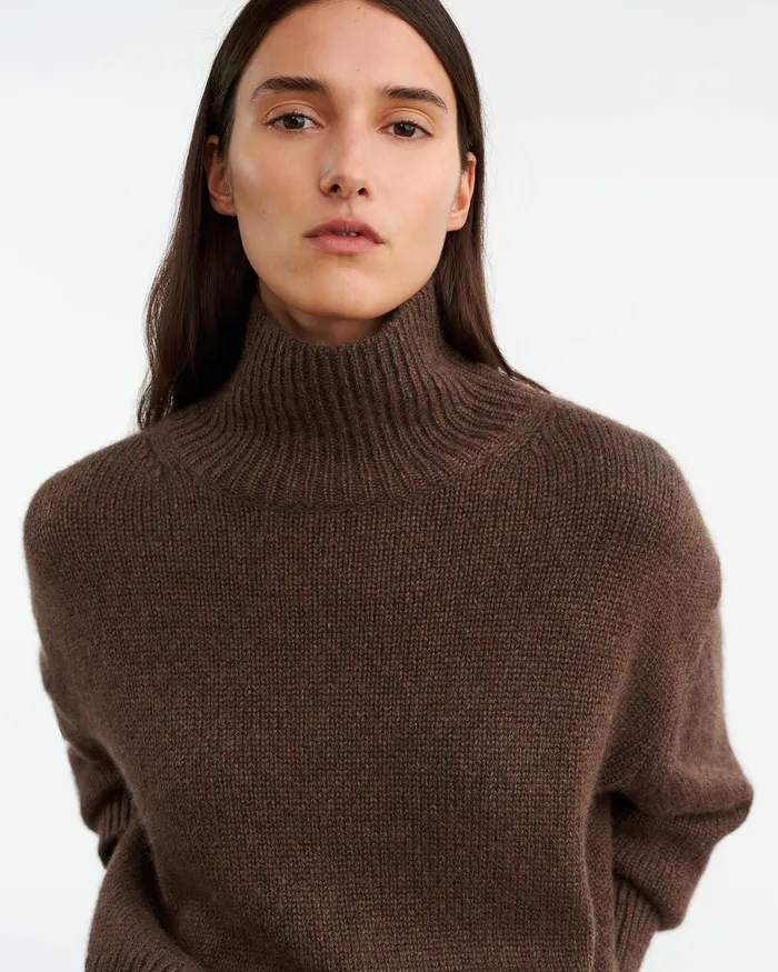 Knits and Sweaters Nili Lotan Women TABITHA CASHMERE SWEATER Redwood Melange