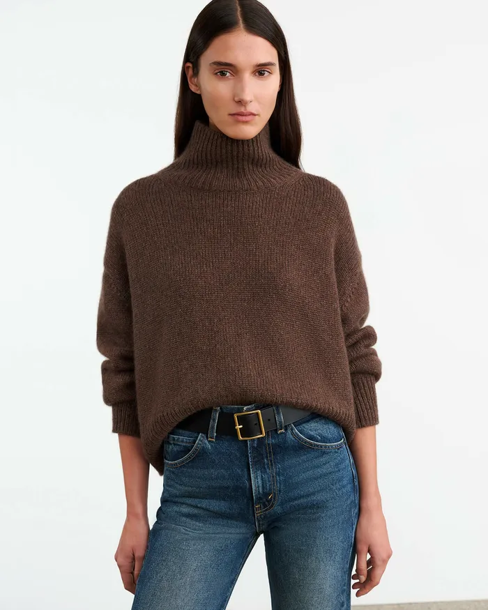 Knits and Sweaters Nili Lotan Women TABITHA CASHMERE SWEATER Redwood Melange