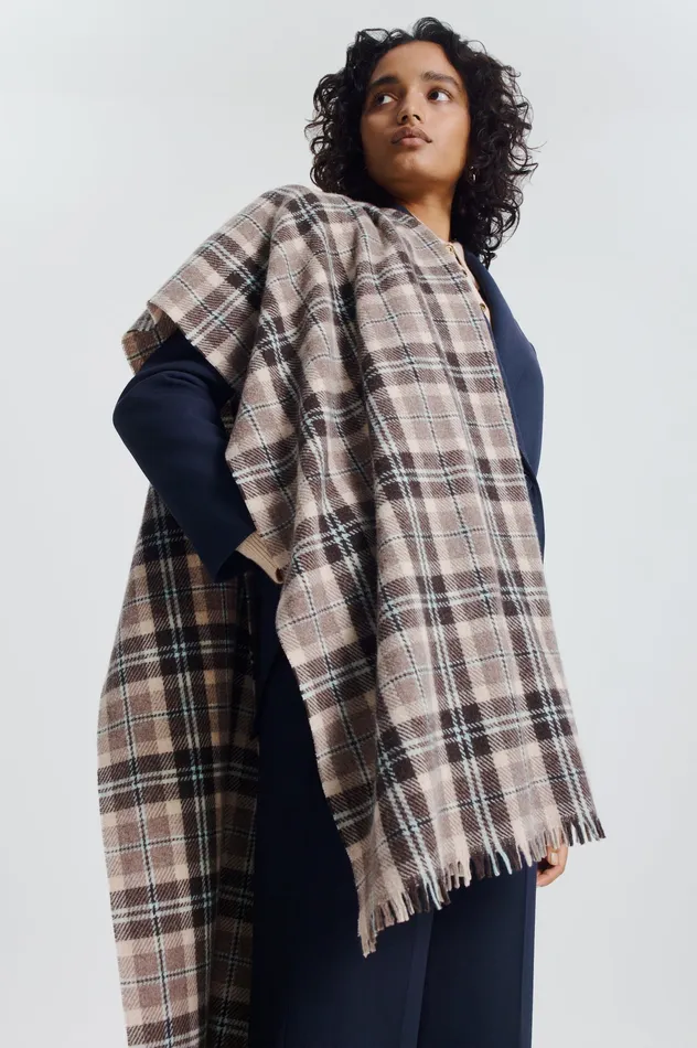 Knitwear Women ITALIAN PLAID SCARF GREY Scanlan Theodore Knitwear Women ITALIAN PLAID SCARF GREY Scanlan Theodore