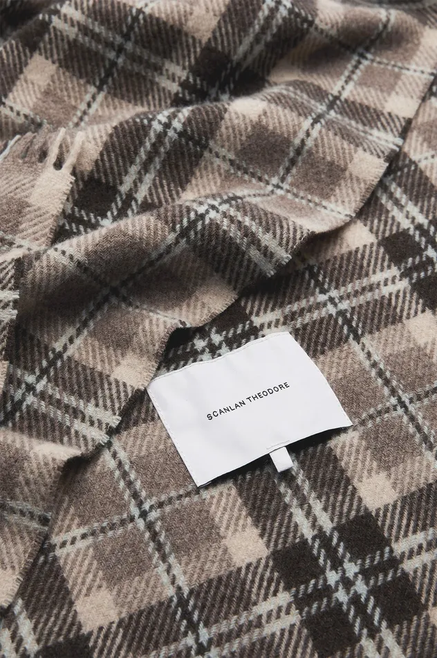 Knitwear Women ITALIAN PLAID SCARF GREY Scanlan Theodore Knitwear Women ITALIAN PLAID SCARF GREY Scanlan Theodore