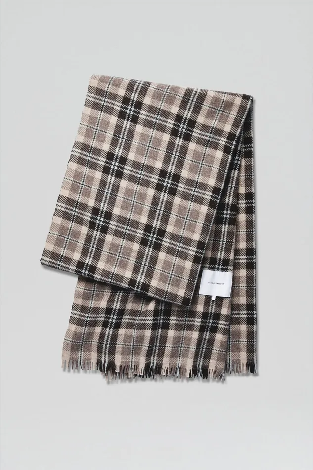 Knitwear Women ITALIAN PLAID SCARF GREY Scanlan Theodore Knitwear Women ITALIAN PLAID SCARF GREY Scanlan Theodore