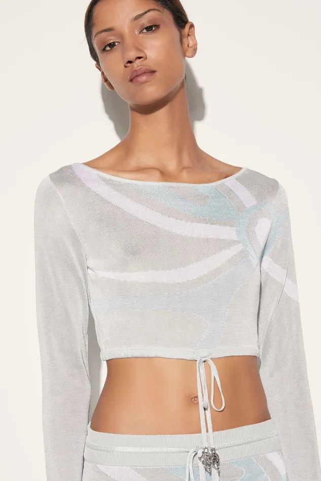 Knitwear Women PUCCI MarmoJacquard Crop Top