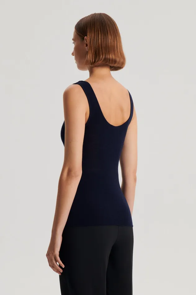Knitwear Women Scanlan Theodore BABYWOOL SINGLET NAVY ALL