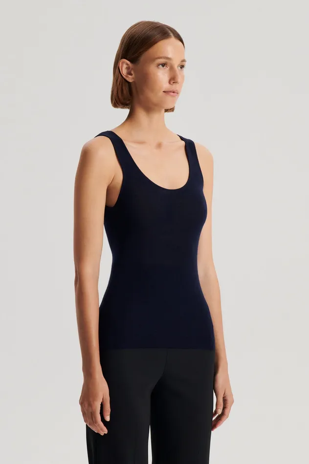 Knitwear Women Scanlan Theodore BABYWOOL SINGLET NAVY ALL