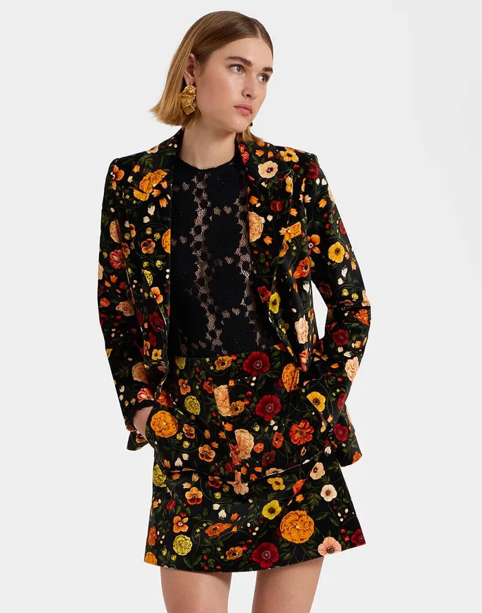 La Doublej 247 Jacket Botticelli Black In Cotton Velvet Women Outerwear