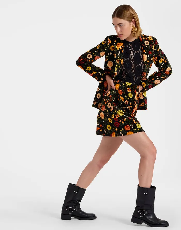 La Doublej 247 Jacket Botticelli Black In Cotton Velvet Women Outerwear