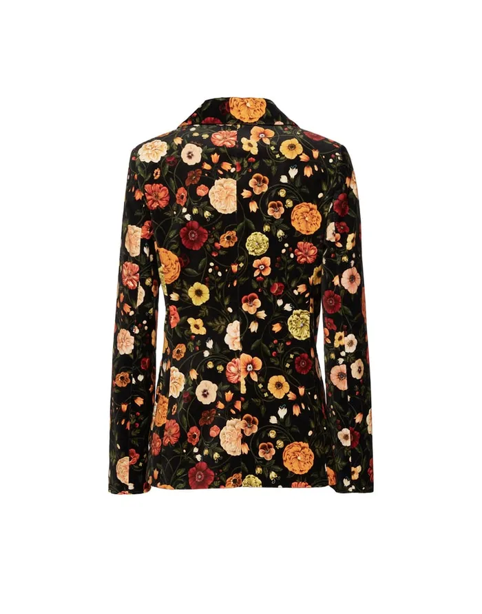 La Doublej 247 Jacket Botticelli Black In Cotton Velvet Women Outerwear