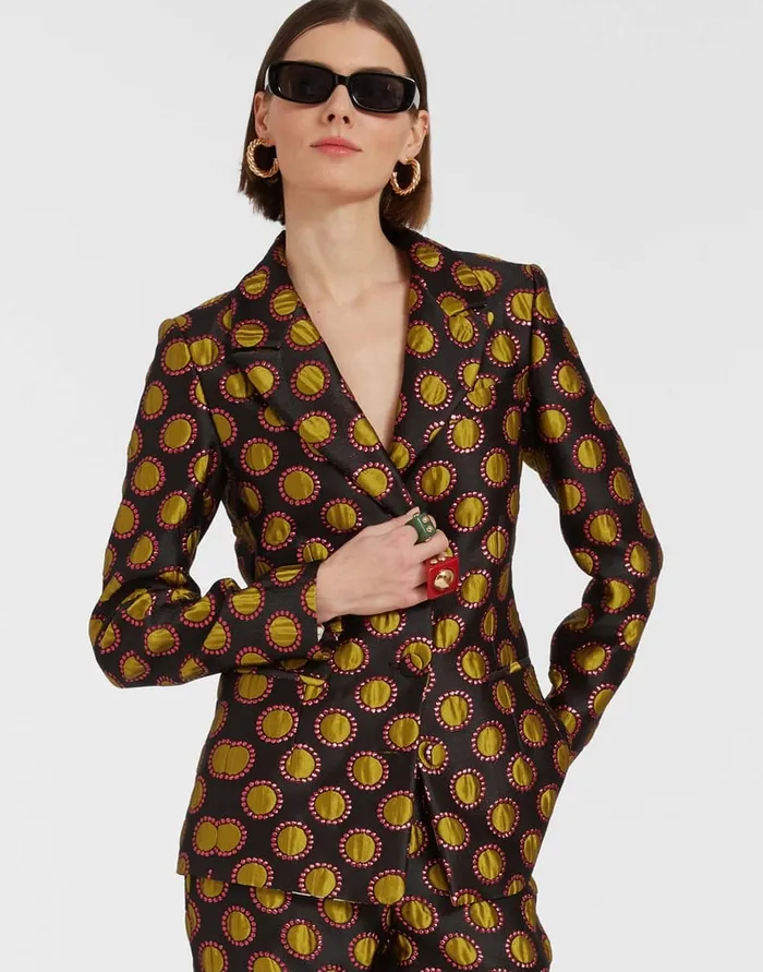 La Doublej 247 Jacket Winter Sun Black In Jacquard Women Outerwear