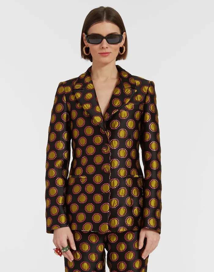 La Doublej 247 Jacket Winter Sun Black In Jacquard Women Outerwear