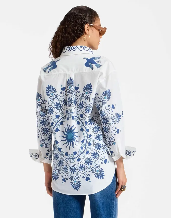 La Doublej Better Than Your Boyfriend039s Shirt Olympus Place Cream In Cotton Poplin Women Shirts and Tops