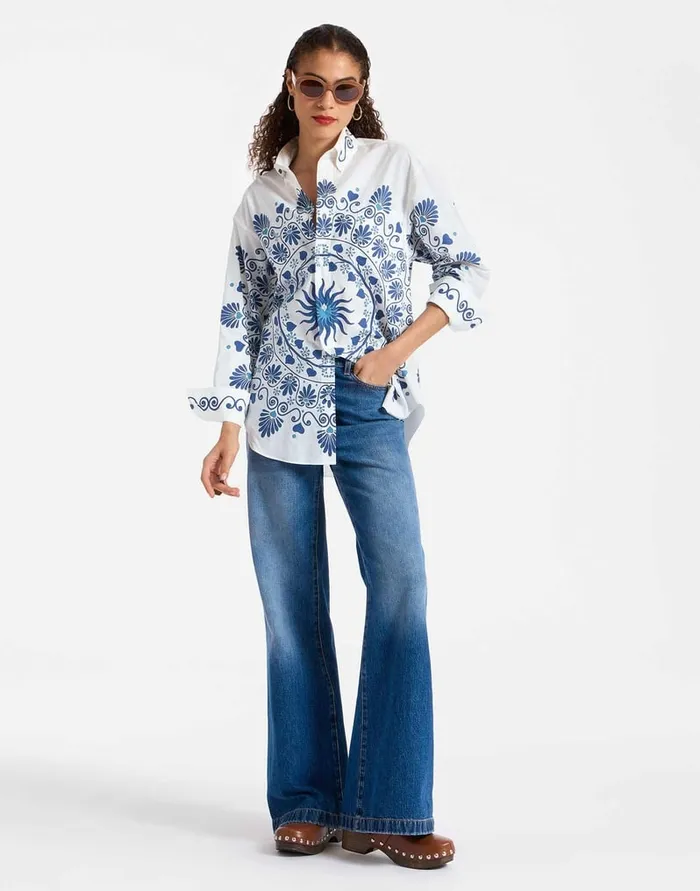 La Doublej Better Than Your Boyfriend039s Shirt Olympus Place Cream In Cotton Poplin Women Shirts and Tops