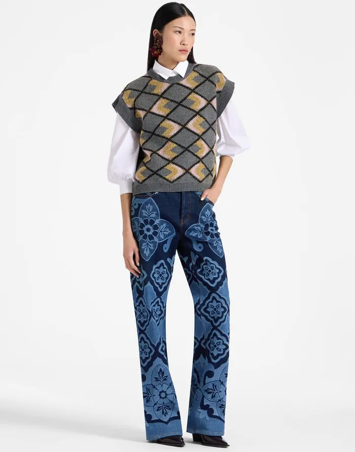 La Doublej Better Than Your Boyfriend Jeans Partenope Navy In Denim Women Shorts and Pants