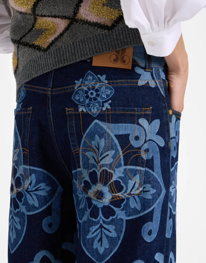 La Doublej Better Than Your Boyfriend Jeans Partenope Navy In Denim Women Shorts and Pants
