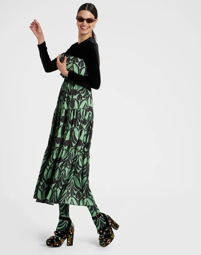La Doublej Big Dress Papyrus Green In Twill Women Dresses