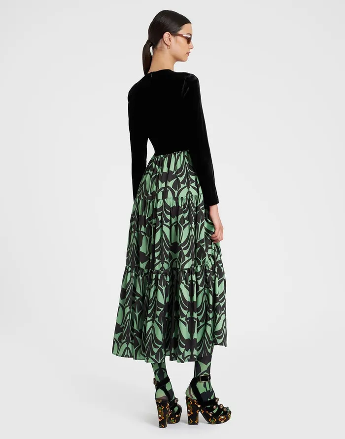 La Doublej Big Dress Papyrus Green In Twill Women Dresses