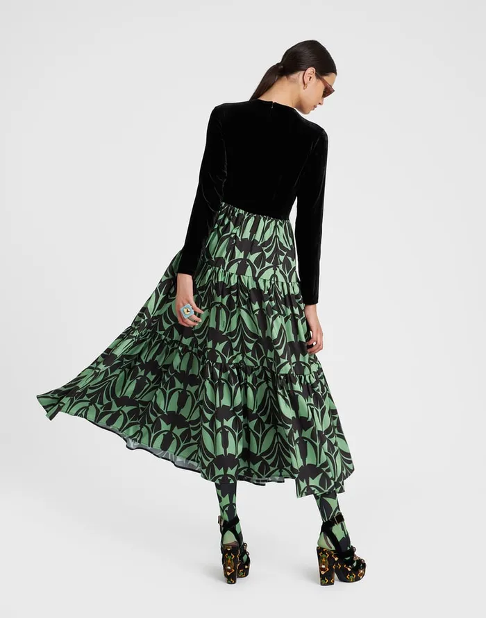 La Doublej Big Dress Papyrus Green In Twill Women Dresses